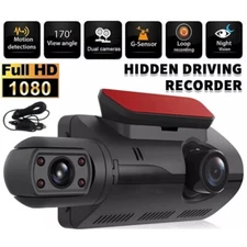 Dash Cam Dual Lens HD 1080P Car DVR Video Recorder G-Sensor Front Inside Camera