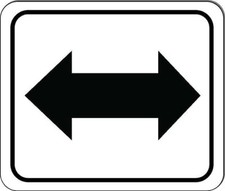 Left and Right arrow Black metal outdoor sign