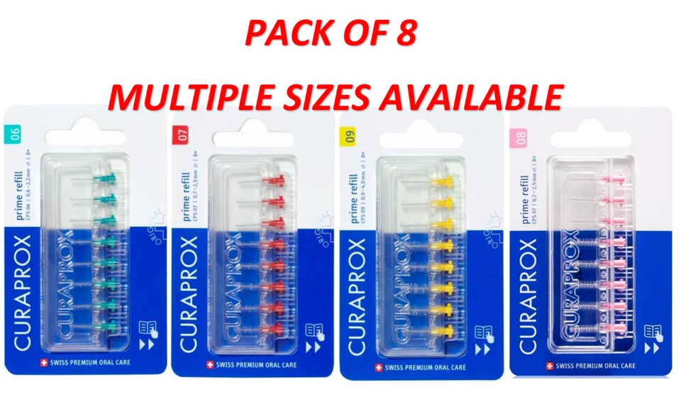 Curaprox Prime Refill Pack of 8 Interdental Brushes