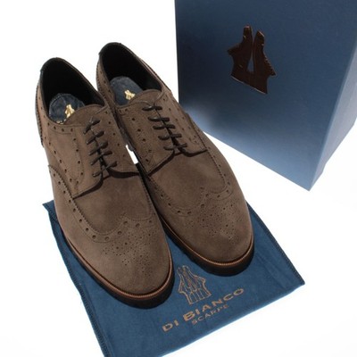 Di Bianco NWB Montagnana Suede Derby Dress Shoes Size 44 (US 11) in Bark Brown