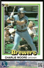 1981 Donruss #324 Charlie Moore Milwaukee Brewers 83DB