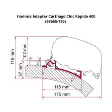 Fiamma Adapter Carthago Chic Awning Mounting Bracket Motorhome 400cm 4m