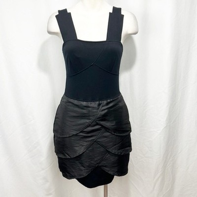 THREE DOTS Little black dress taffeta party chic going out NYE Size small Black