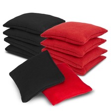 8 PCS Cornhole Bags - Bean Bags for Cornhole, 4 Black and 4 Red, Each