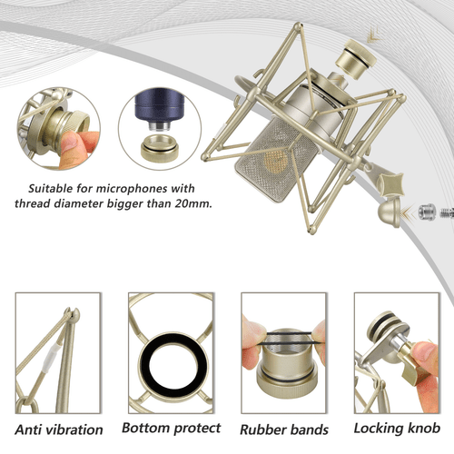 Geekria Shock Mount Mikrofonhalter für Neumann TLM 103, TLM 102, U 87 Ai, TLM 67 - Bild 3 von 6