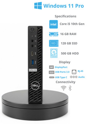 Dell OptiPlex 7090 Micro / i5 10th / 16GB RAM / 128GB SSD + 500GB HDD / Win 11