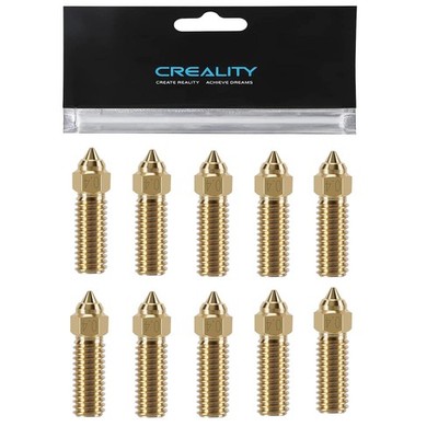 Creality 10PCS K1 Brass Nozzles Kit, 3D Printer 10PCS High Speed 0.4mm Nozzles K