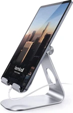 Lamicall Tablet Stand, Adjustable Holder - Desktop Stand Dock 1-Silver