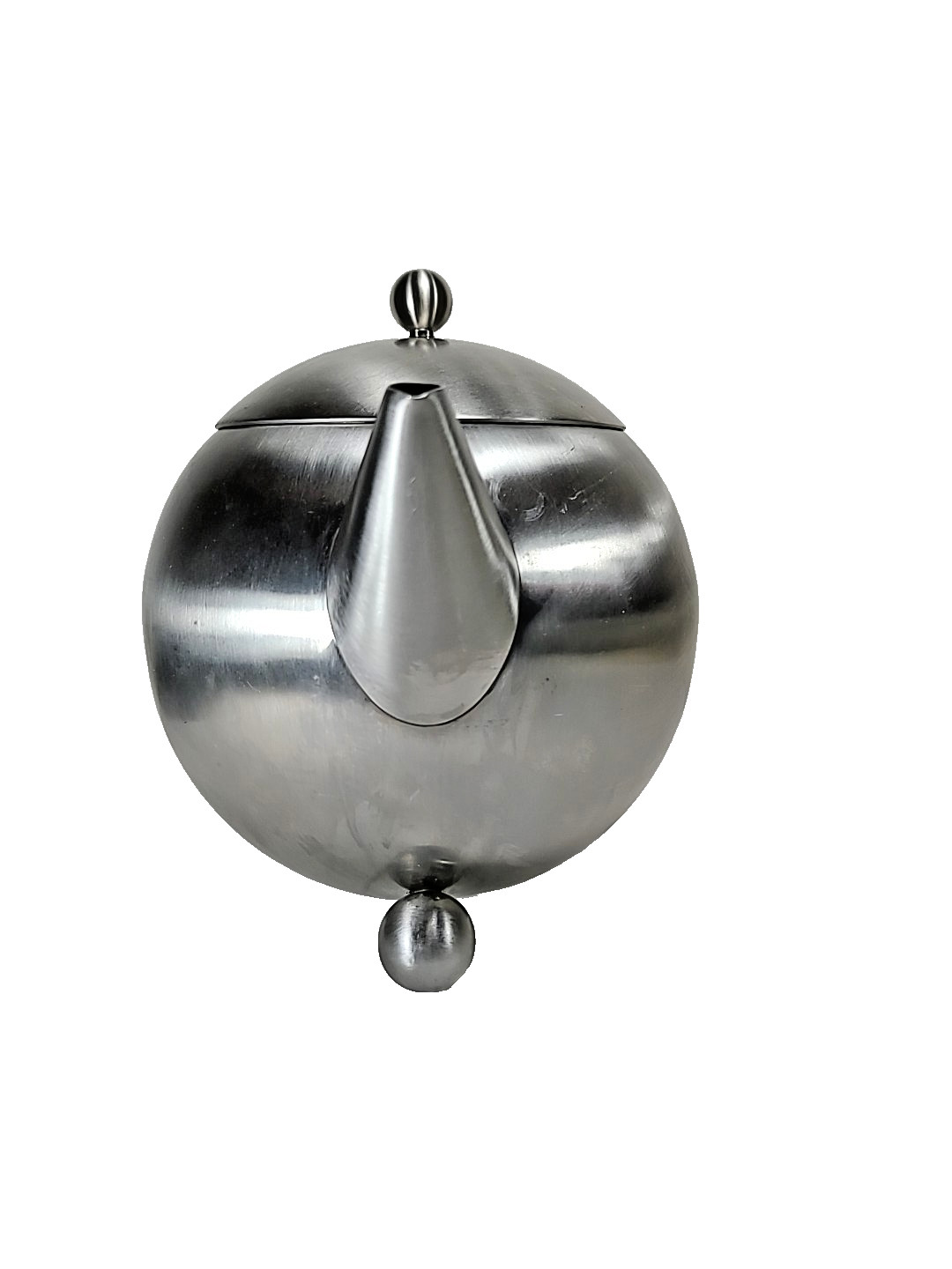 Retro Henley Teapot G&H Loose Leaf Tea Pot 27 oz Brushed Stainless Atomic Silver