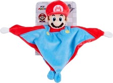 Super Mario - Baby Security Blanket with Rattle 10"x10" Plush with Soft Mario He