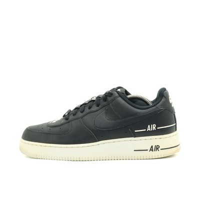 Nike Herren Air Force 1 Low Schuh Schwarz Leder Air-Sohle Sneaker EU 42.5