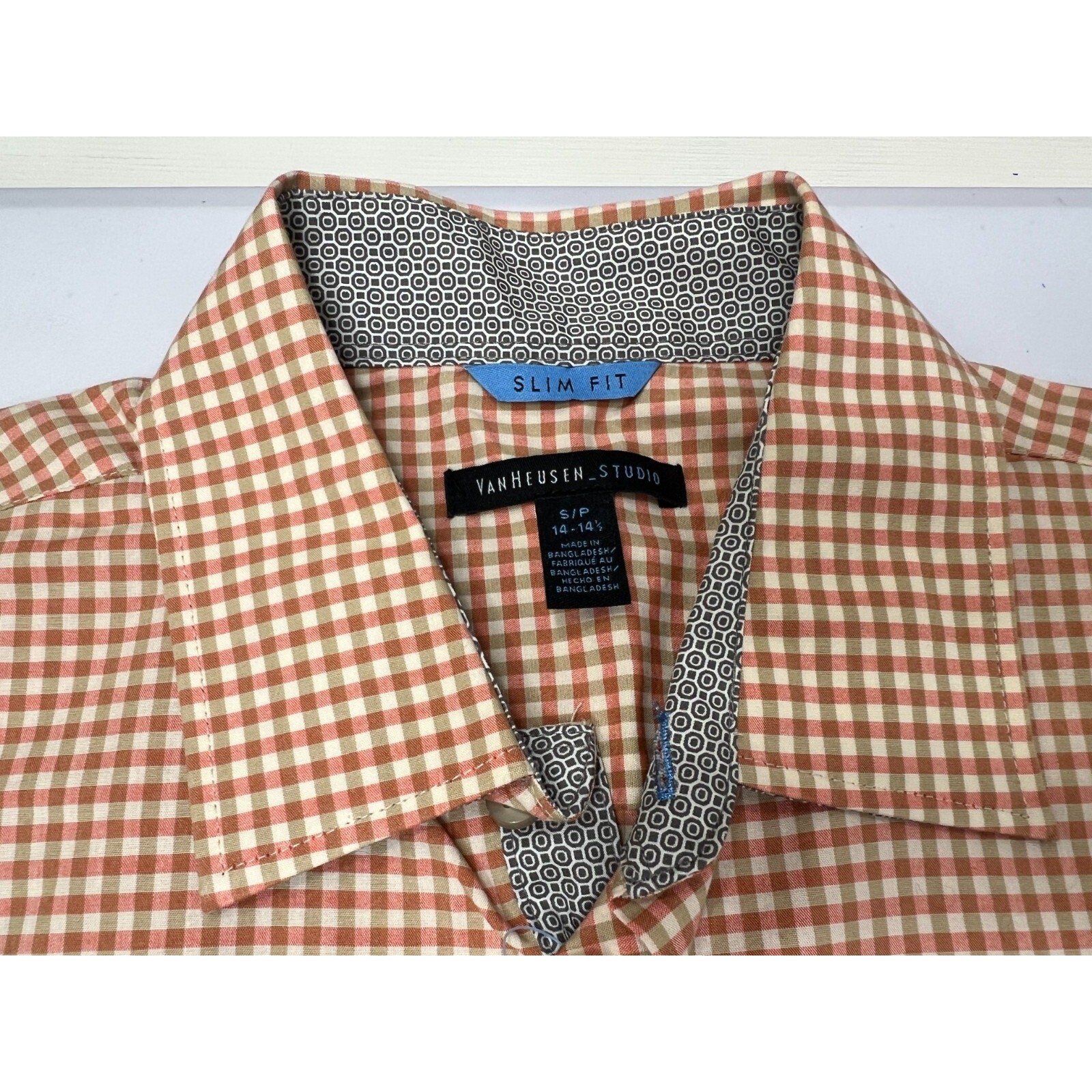 NWT Van Heusen Studio Men's Dress Shirt Slim Fit Long Sleeve Button Checked thumbnail 20