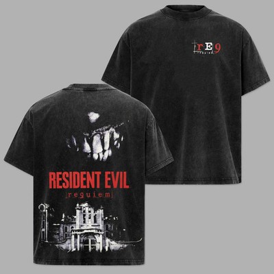 Retro RE9 Bleached Art Survival Requiem T-Shirt, Game shirt, Summer streetwear