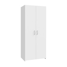 Armadio DUBINO a 2 ante battenti in laminato bianco, LAP 80,9x190,5x54,4 cm