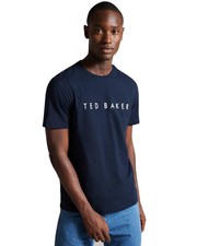 Ted Baker Mens Broni Short Sleeve T Shirt Navy Blue Size 3  UK Size 38  Medium