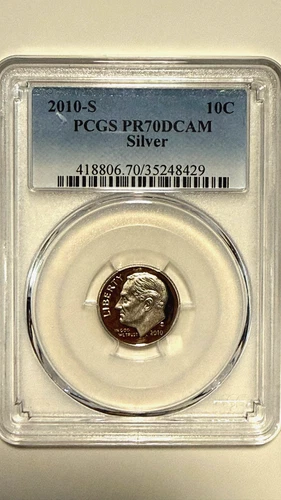 2010-S Roosevelt Dime PCGS PR70DCAM Silver Proof 💎 Perfect PR70 Deep Cameo