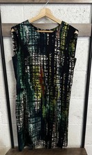 COS multi colour abstract print dress with cape detail Size 10