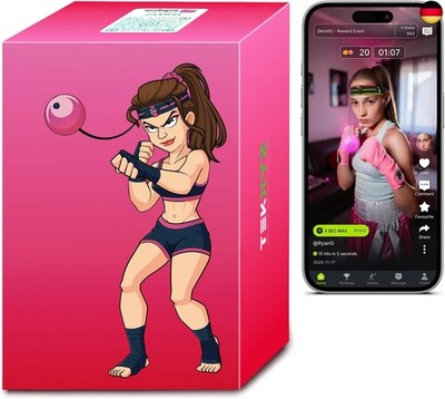 TEKXYZ  Reflexball mit Zähler-App & Online-Community, 2 Stufen, Boxball mit
