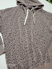 Buffalo David Bitton Ladies Cheetah Print Fleece Hoodie Pullover Size XL