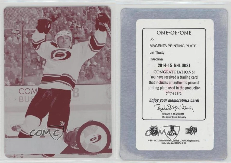 2014-15 Upper Deck Printing Plate Magenta 1/1 Jiri Tlusty #35 1o3 - Image 3 of 3