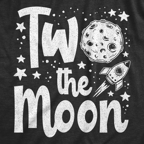 Toddler Two The Moon T Shirt Funny Second Birthday Tee - Picture 2 of 7
