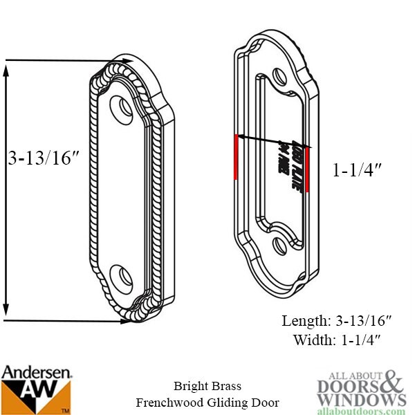 Andersen Whitmore Bright Brass Cover/Logo Plate 2573253