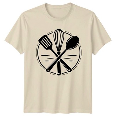 Meisterkoch Kochutensilien Küche Emblem T-Shirt Kulinarik Koch