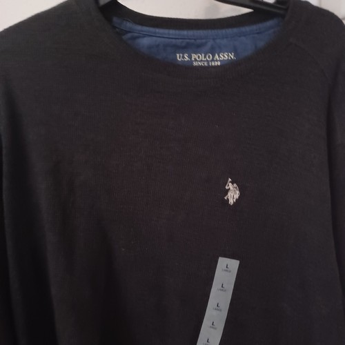 NWT US POLO ASSN Men's Long Sleeve Crew Thermal Pullover Shirt Gray L - Picture 2 of 2