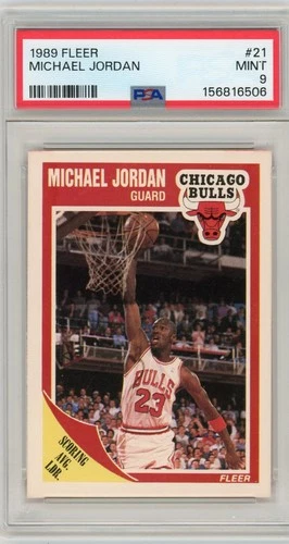 1989 FLEER #21 MICHAEL JORDAN BULLS HOF PSA 9