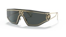 Versace VE 2226 100287 Gold Metal Shield Sunglasses Grey Lens