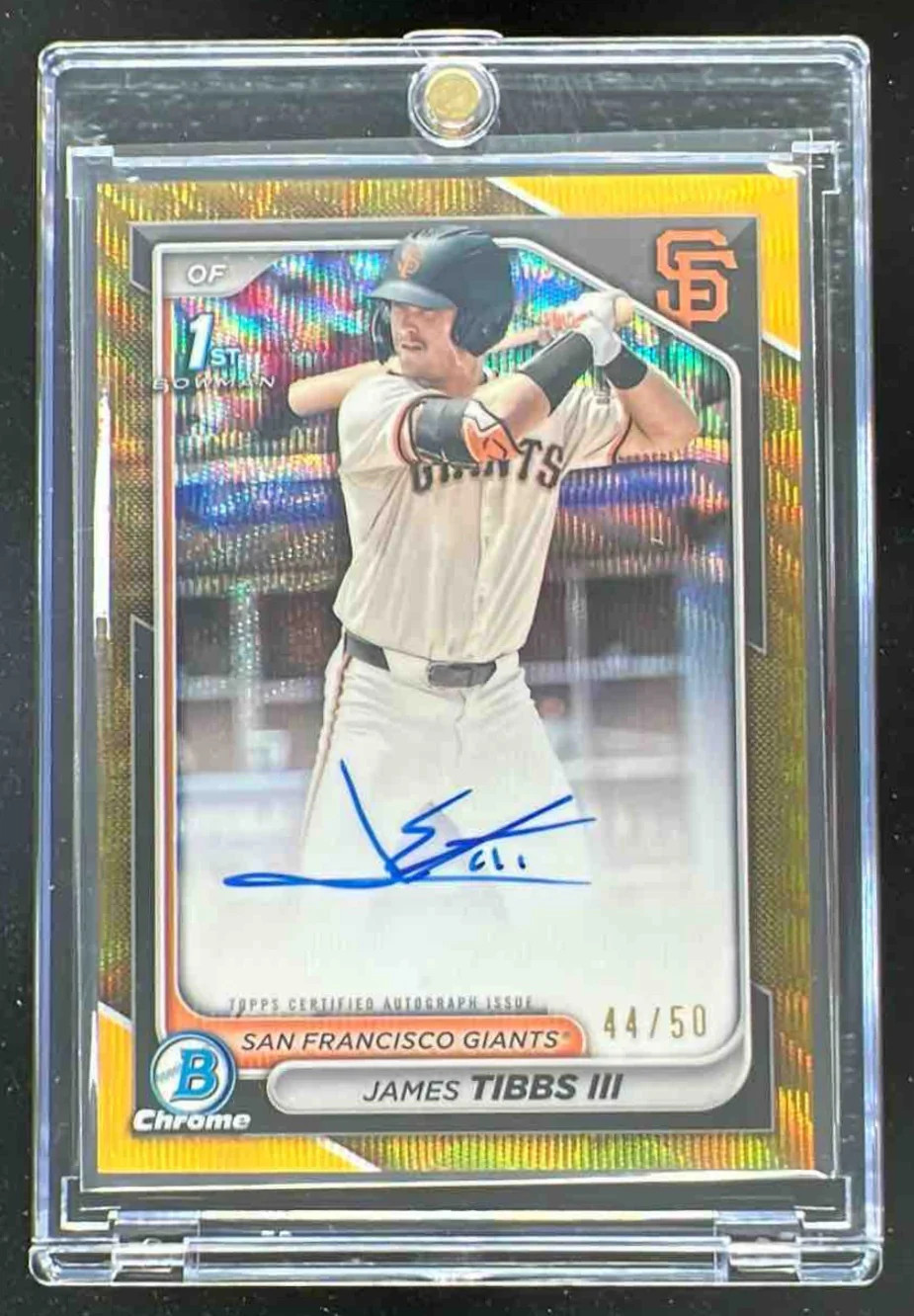 2024 Bowman Draft Chrome Gold Wave Refractor #CPA-JT James Tibbs III RC Auto /50