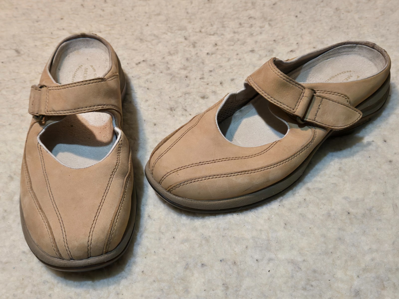 Merrell Topo pochette cammello pelle marrone zoccoli mules scarpe comode taglia 7 5