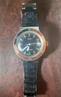 RARE Vintage Timex 1980 Marlin Diver Mechanical Red Black Silver Mens Watch runs