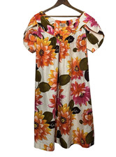 Vintage 60 McInerny Hawaii Dress size XL Tropical Kaftan floral MCM