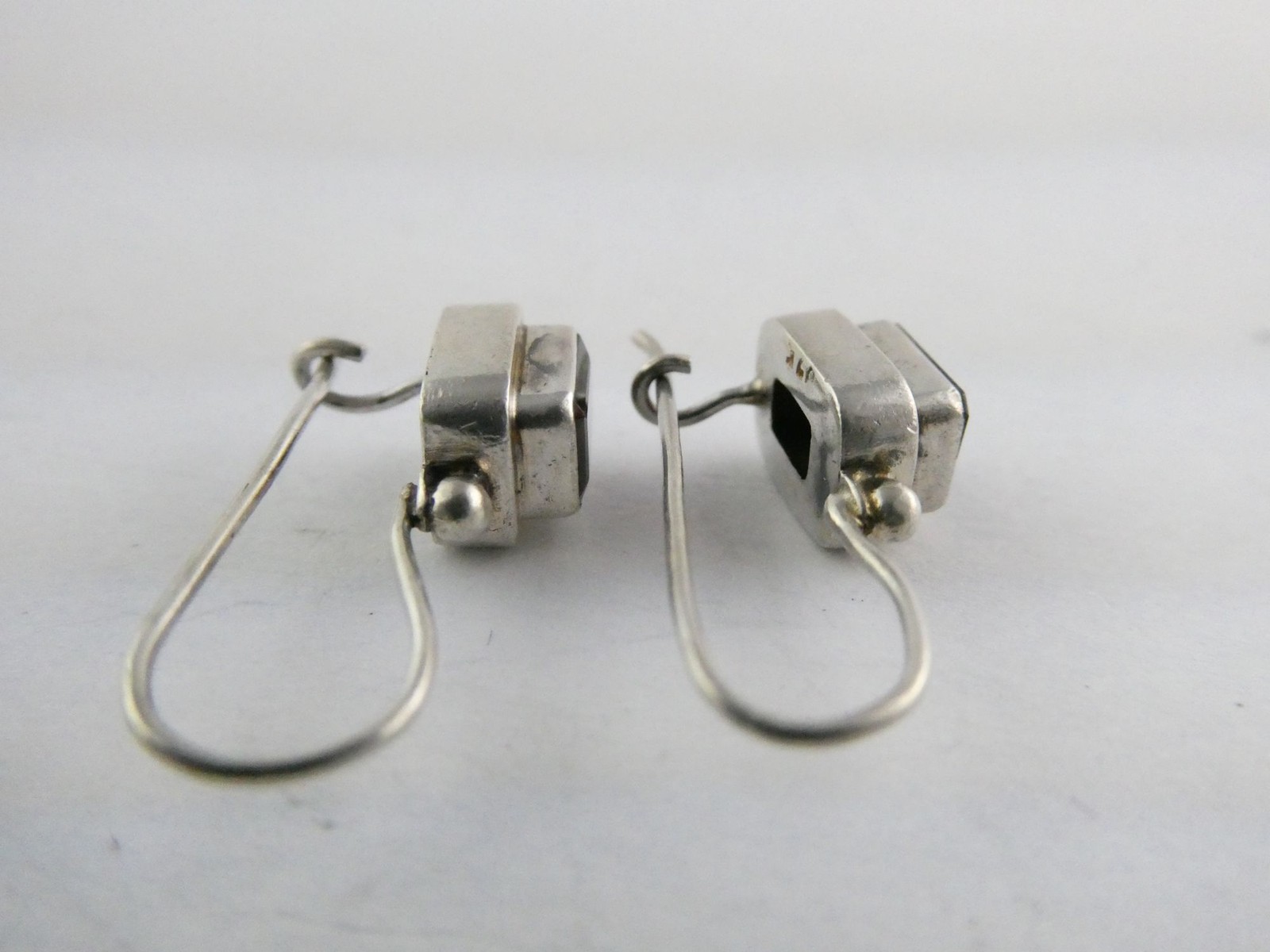 Sterling Silver Rectangular Cut Red Garnet Hook E… - image 7