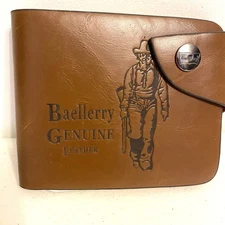 Baellerry Men GenuineLeather Brown Bill Wallet Bifold IDCard Holder Clutch Retro