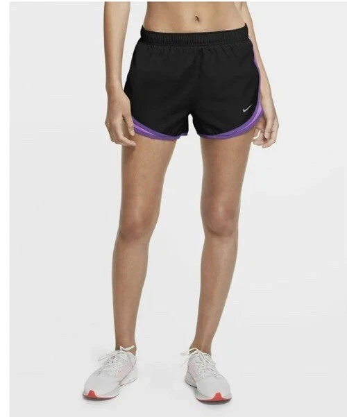 Nike Women's Tempo 3" Running Shorts Black Purple CU8890 023 Medium New