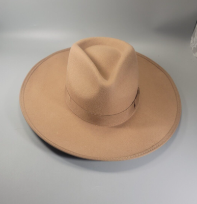 Olive & Pique Brown fedora hat Olive & Pique Wool Wide Brim Fedora Hat Brown Banded NWT  main image 2