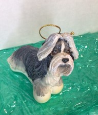 Shih Tzu Dog On A Bone Christmas Ornament