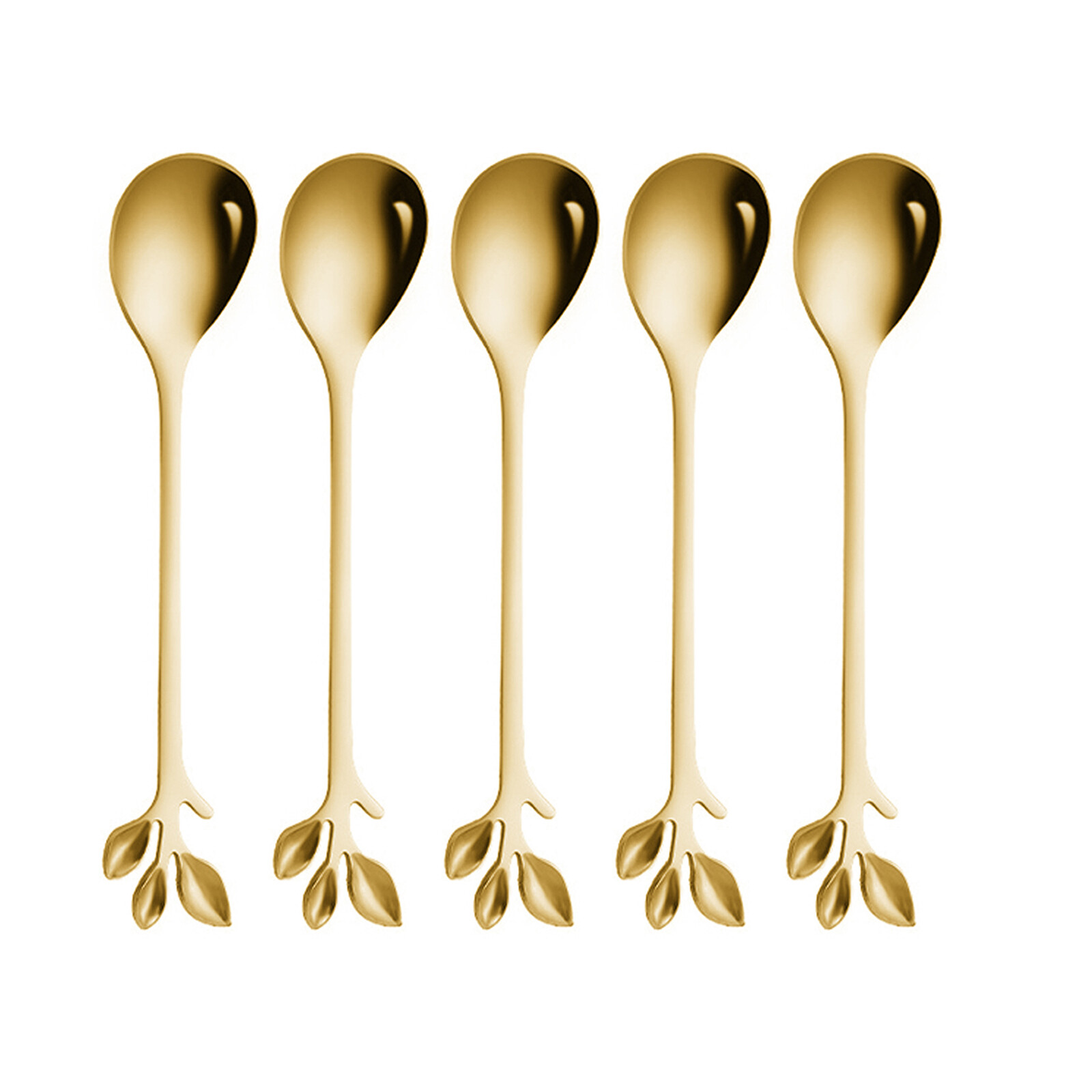 5pcs Stainless Steel Spoon Branches Leaf Spoon Kitchen Tableware Cooking Gift c