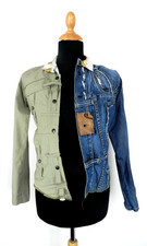Womans Joey D Reconstructed Upcycled Reworked Hybrid Jacket Small Denim Flowers