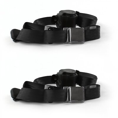 JP Willys 1944 - 1952 Airplane 3pt BK Retract Bucket Seat Belt Kit-2 Belts