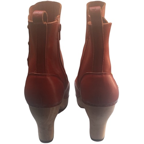 SWEDISH HASBEENS Red Leather Boots - Retro Inspired Design - Size 36 (AU6) - EUC - Picture 6 of 9