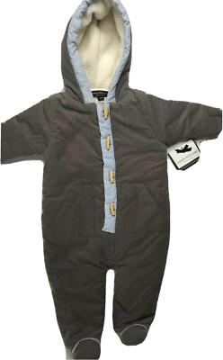 NWT Wendy Bellissimo Layette One Piece 9 Month Bunting Blue Gray Winter NEW