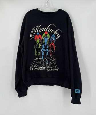 Homme Femme Mens Black Kentucky Derby 2023 Graphic Pullover Sweatshirt Sz  XL