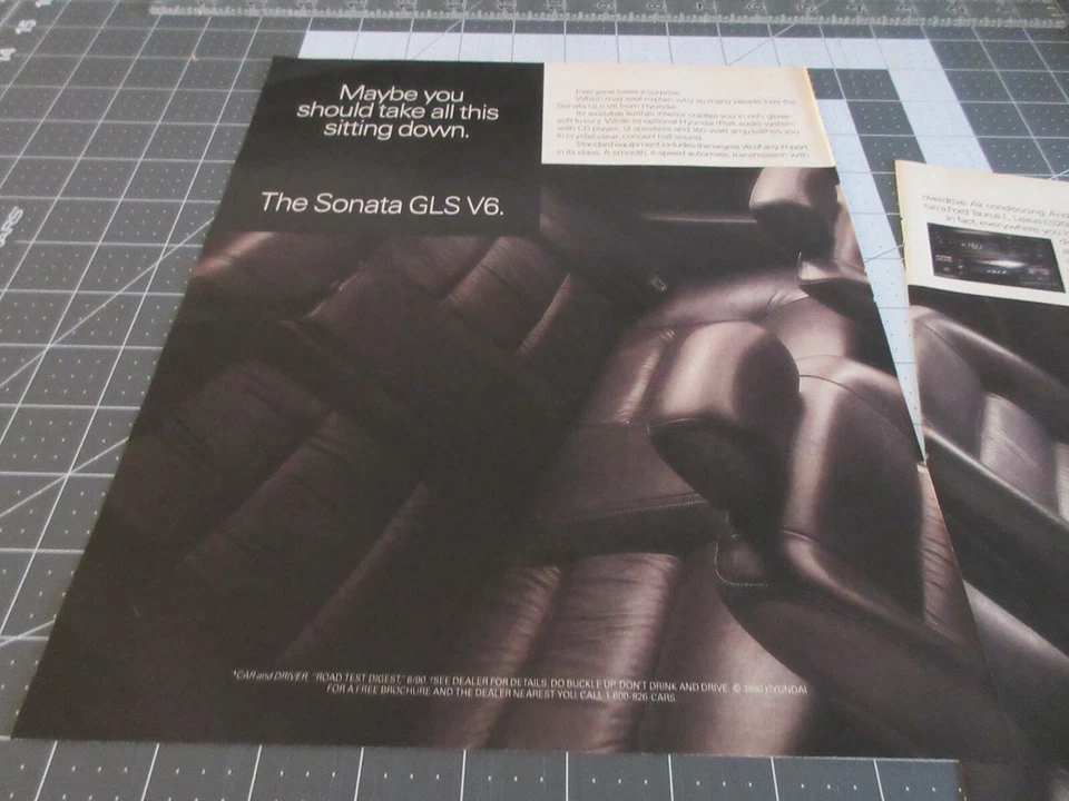 Hyundai Sonata GLS V6 1990 - Anuncio impreso de 2 páginas Foto 4 de 4