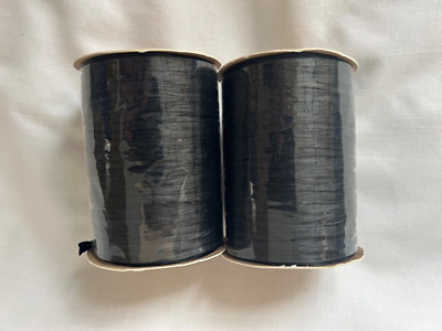 CRAFTS - Lot 2 Wraphia Raffia Ribbon Matte Black Berwick 20 yd ea (40 ...
