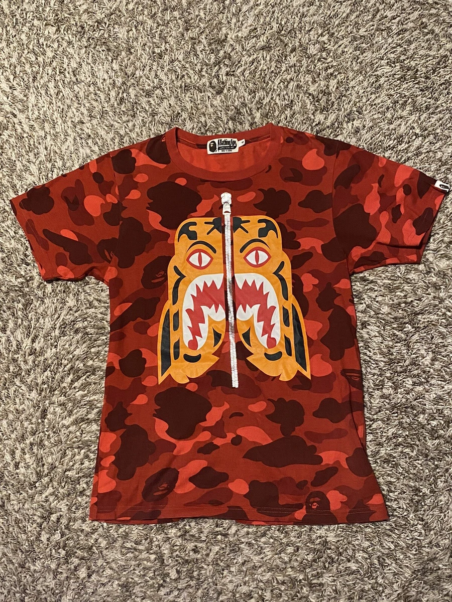 BAPE Color Camo Shark Relaxed Fit L/S Tee Red