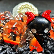 Sage's Cutesy Succubus Familiar Resin Polyhedral Dice Set | DnD Dice RPG