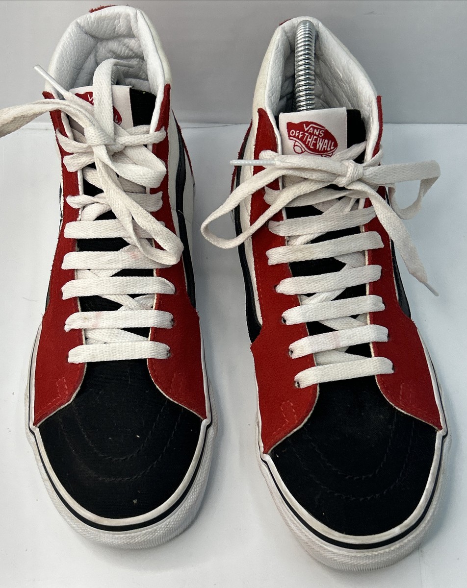 Vans Sk8-Hi Mens Size 6 Shoes Black/Red High Top Skate Sneakers